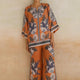 Orange Orchid Bloom Co-ord Set