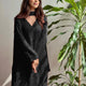 Black Georgette Chikankari Embroidery Kurta With Pant And Dupatta For Women
