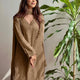 Brown Georgette Chikankari Embroidery Kurta With Pant And Dupatta For Women