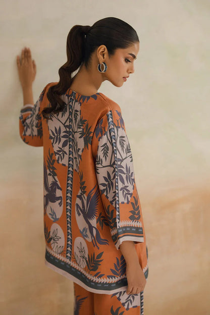 Orange Orchid Bloom Co-ord Set