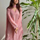 Pastel Pink Georgette Chikankari Embroidery Kurta With Pant And Dupatta For Women