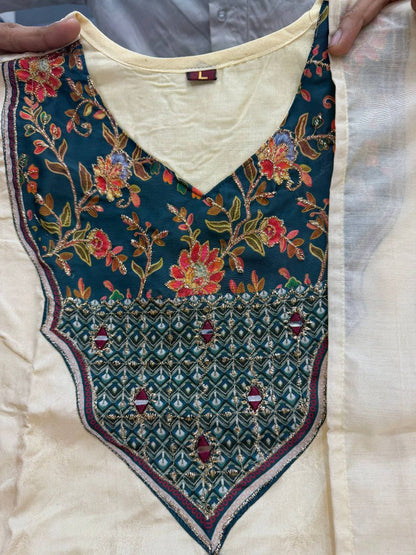 Banarasi Silk Kurti Pant Dupatta Set
