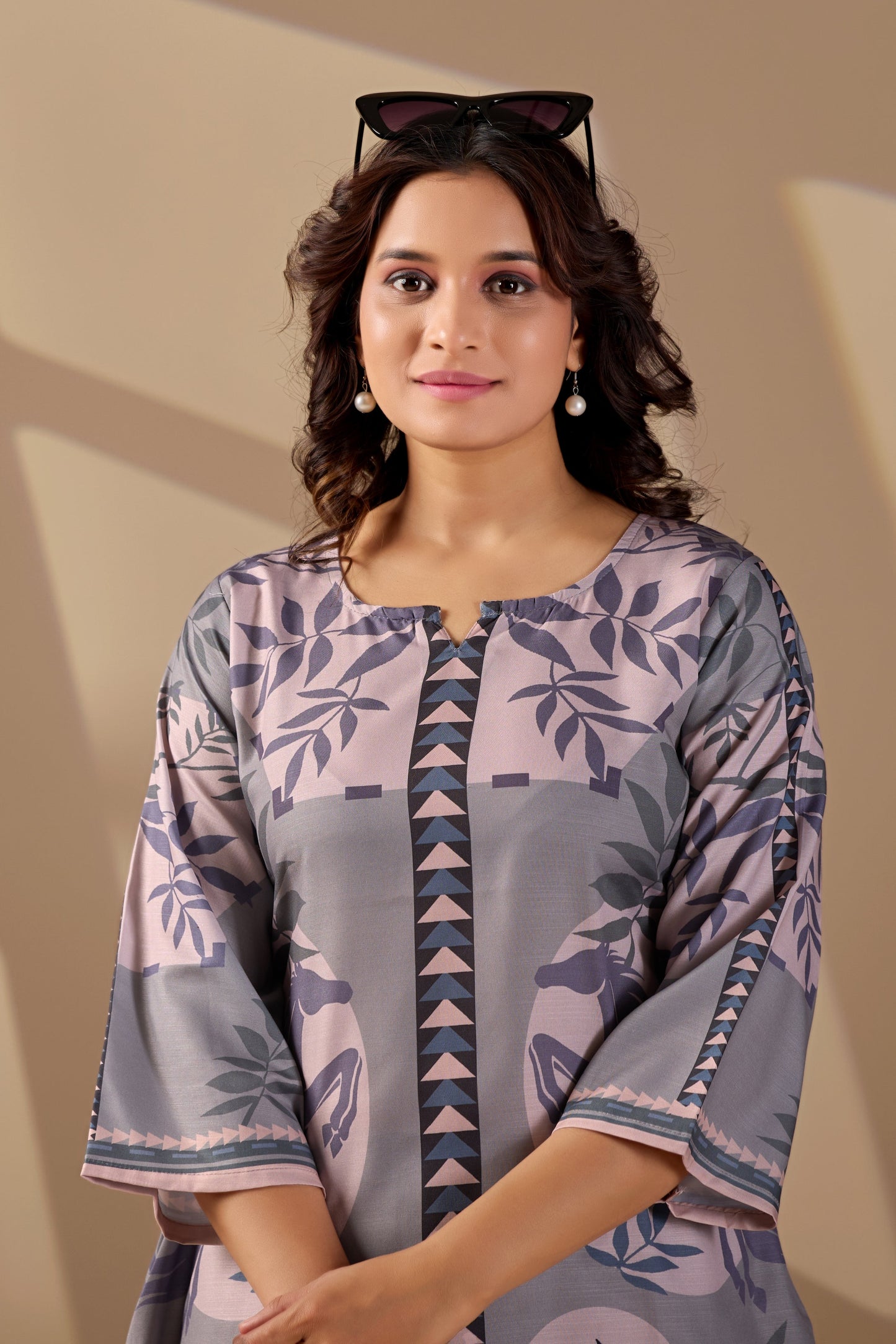 Women's Floral Printed Kurta and Trousers Co-ord Set